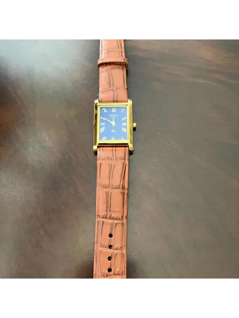 Seîko slim tank rare NOS MENS gold filled 33mm watch